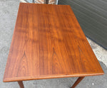 REFINISHED Danish Mid Century Modern Teak Table Draw Leaf, 48