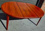 REFINISHED Danish Mid Century Modern Teak Table Round to Oval  47