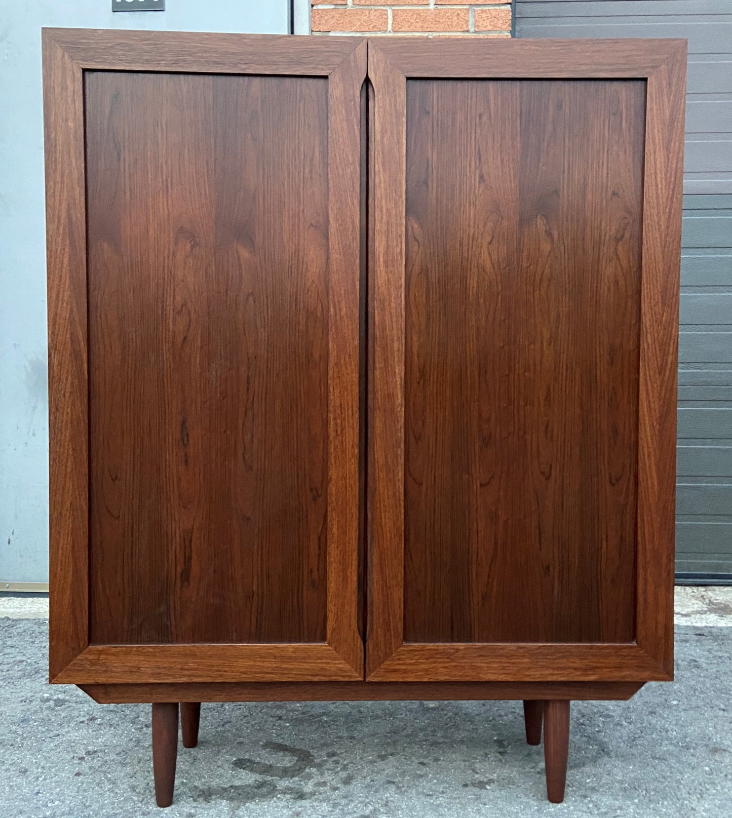 RESTORED Danish Mid Century Modern Rosewood Cabinet, Narrow