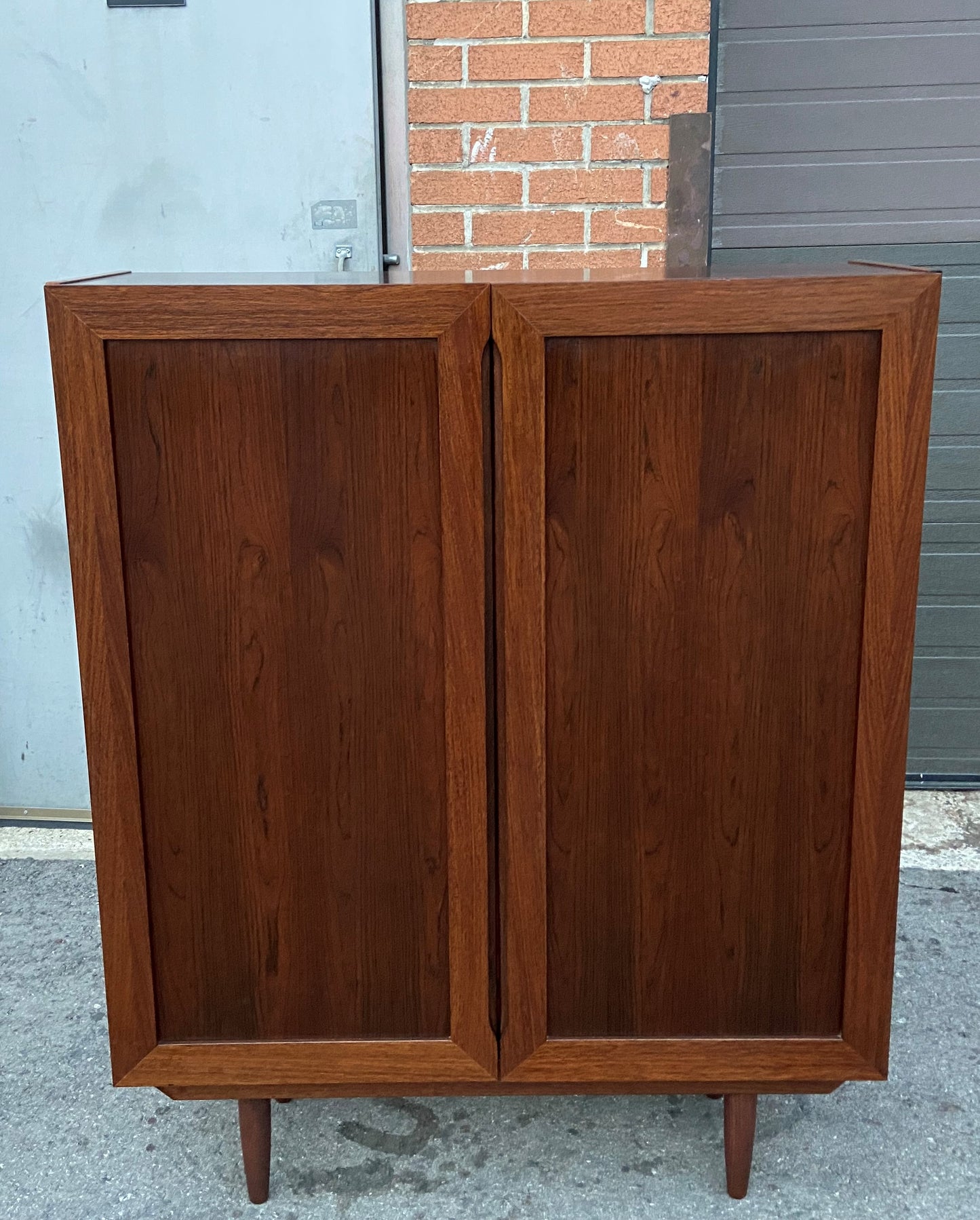 RESTORED Danish Mid Century Modern Rosewood Cabinet, Narrow