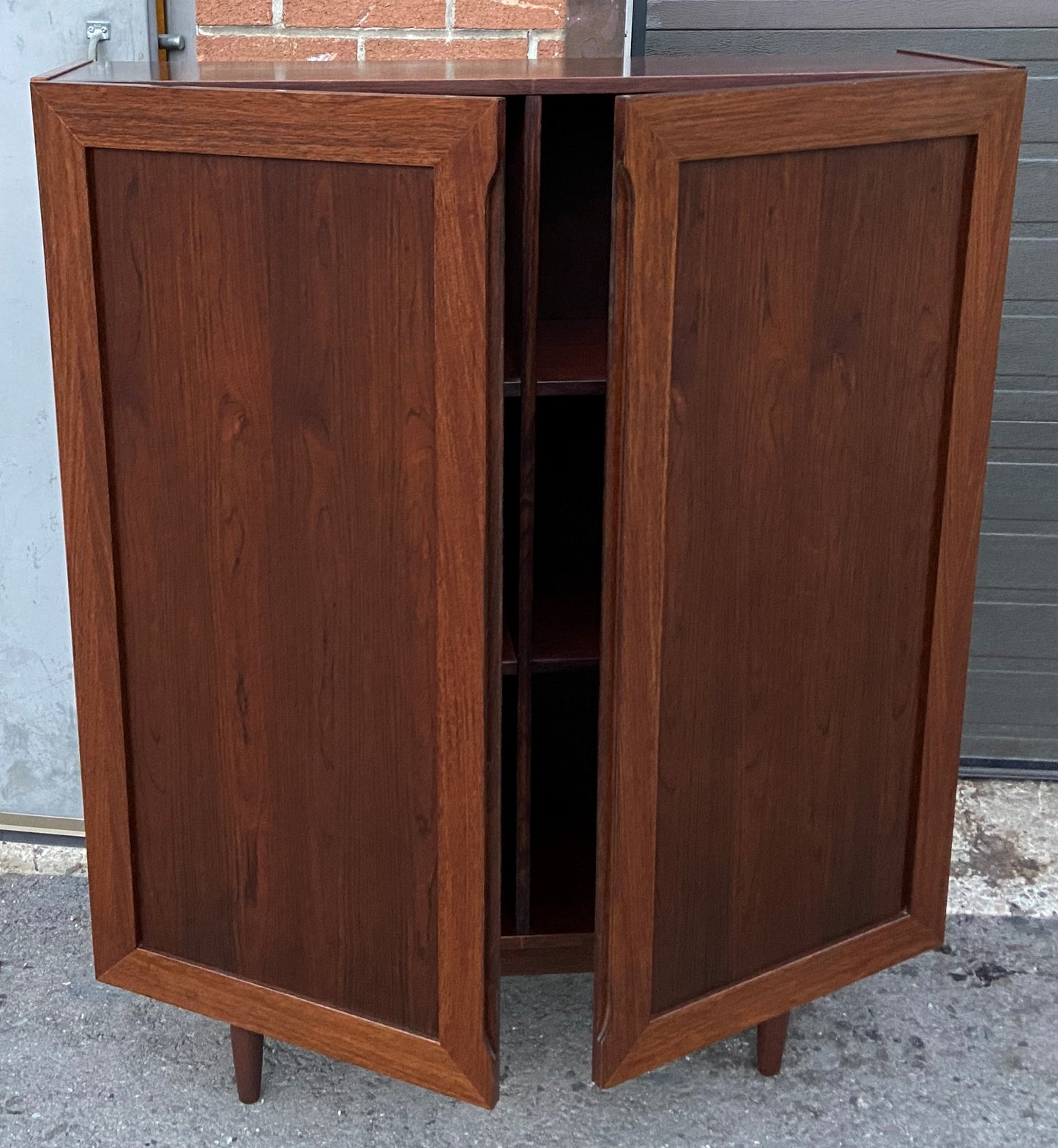 RESTORED Danish Mid Century Modern Rosewood Cabinet, Narrow