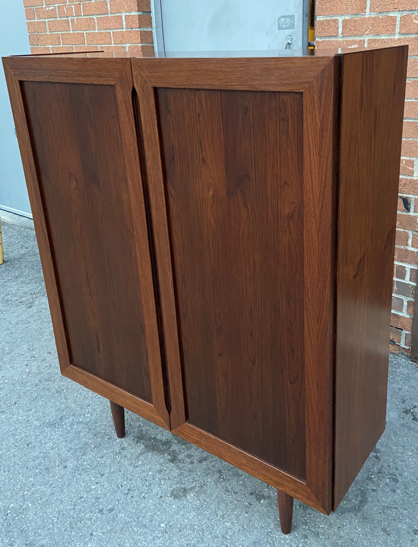 RESTORED Danish Mid Century Modern Rosewood Cabinet, Narrow