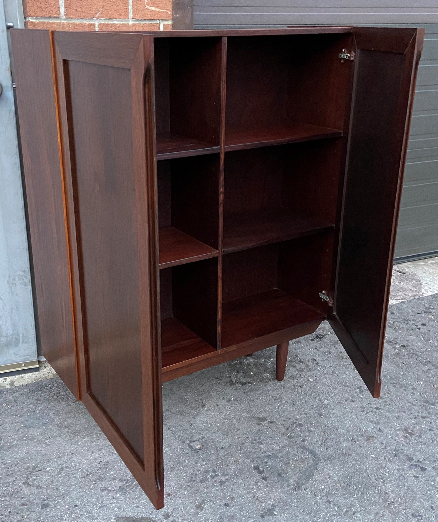 RESTORED Danish Mid Century Modern Rosewood Cabinet, Narrow