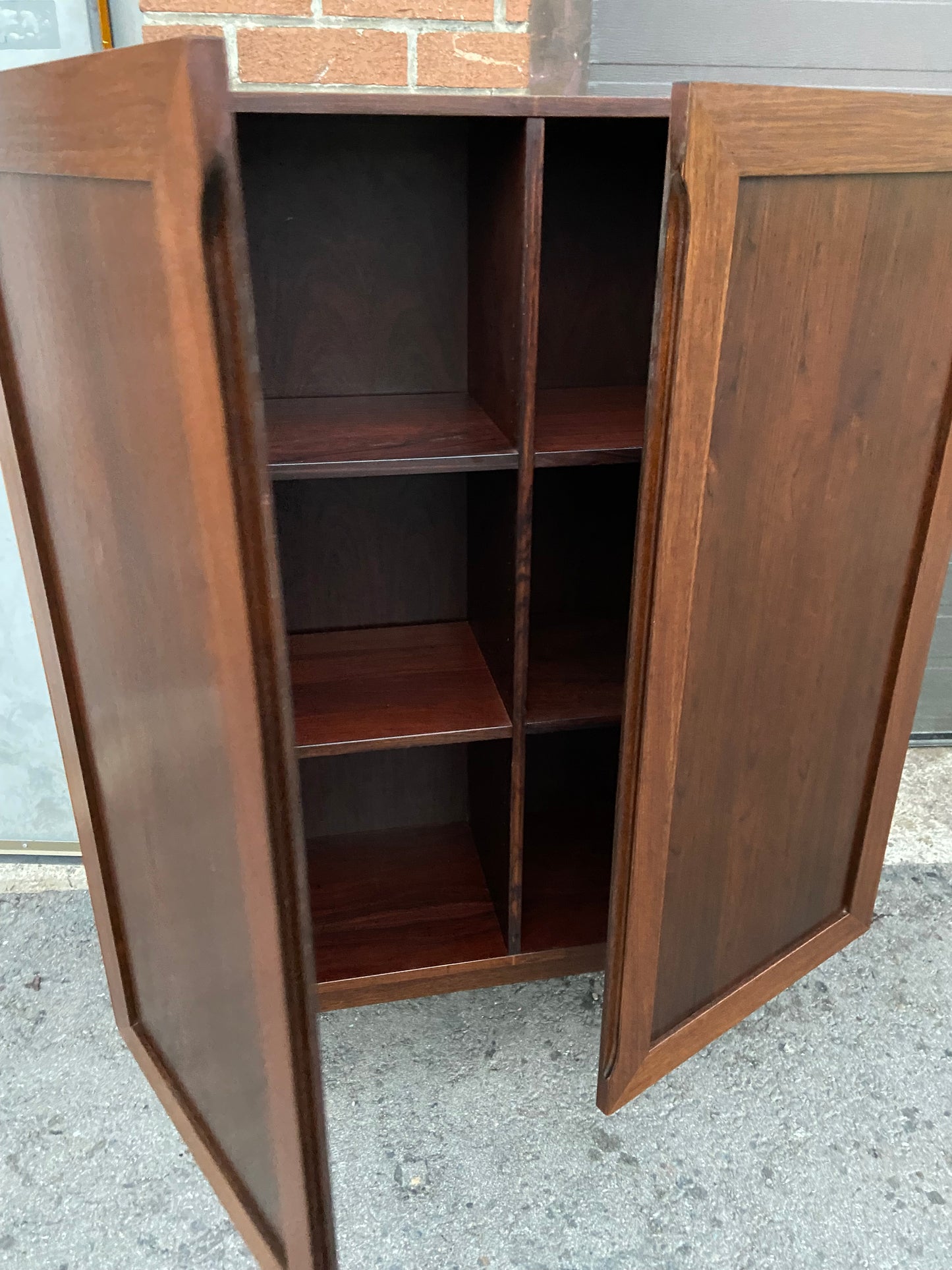 RESTORED Danish Mid Century Modern Rosewood Cabinet, Narrow