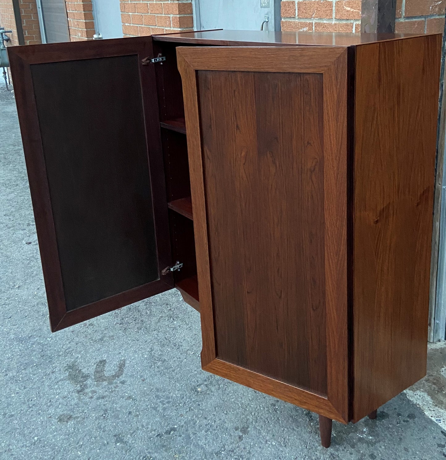 RESTORED Danish Mid Century Modern Rosewood Cabinet, Narrow