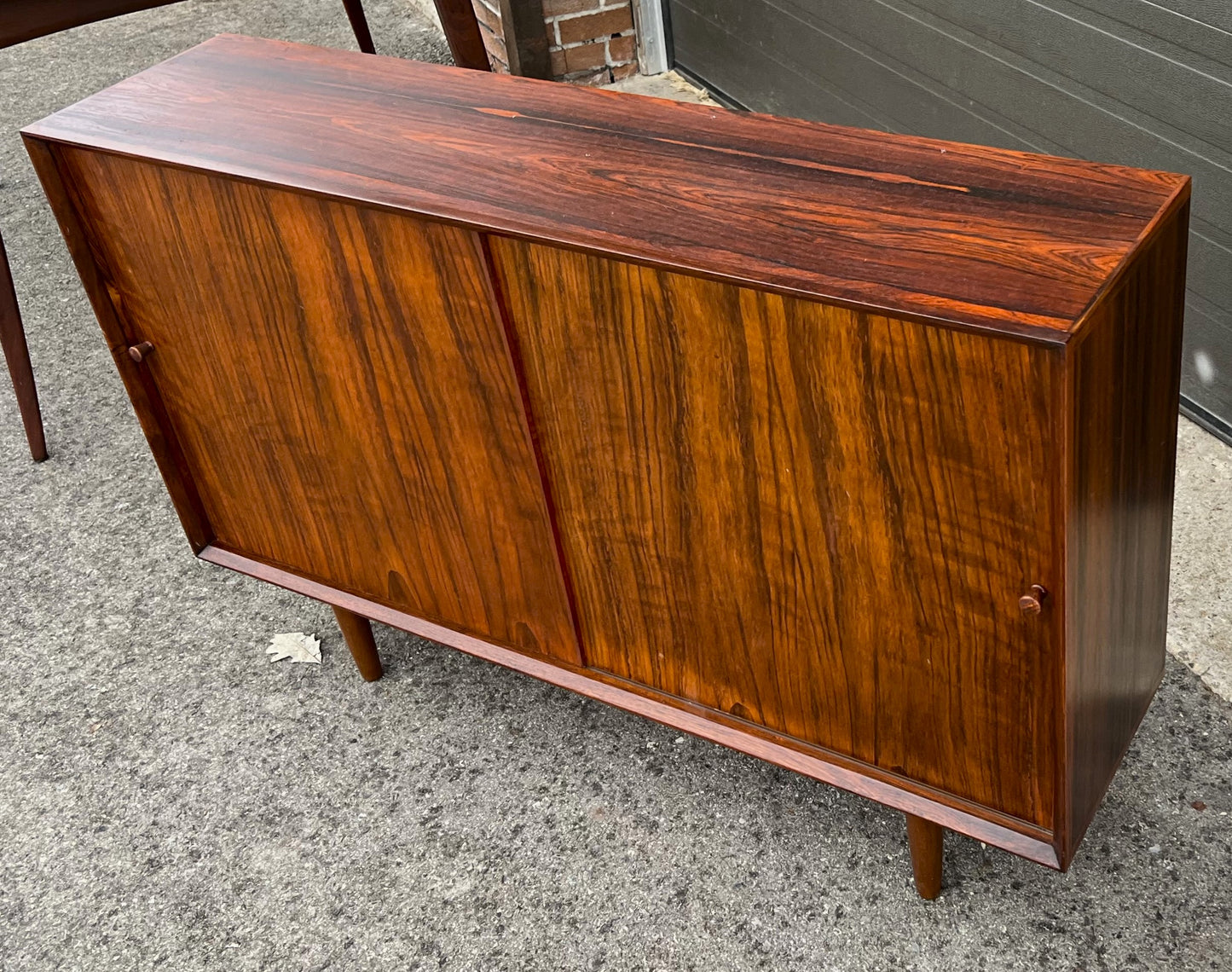 REFINISHED Danish Mid Century Modern Rosewood Cabinet Narrow 48"