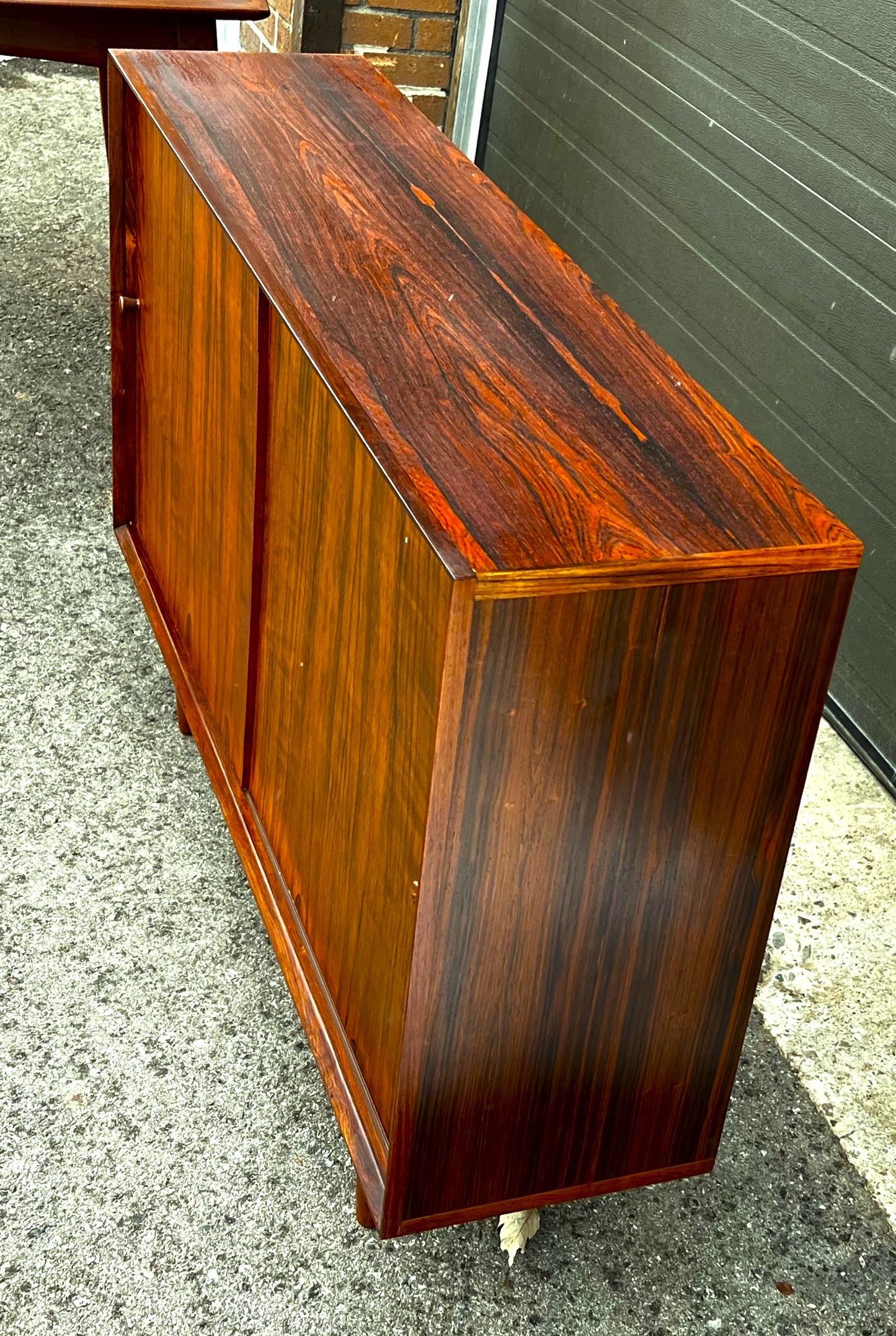 REFINISHED Danish Mid Century Modern Rosewood Cabinet Narrow 48"