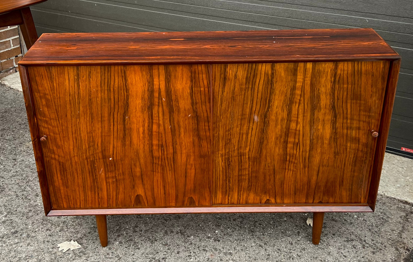 REFINISHED Danish Mid Century Modern Rosewood Cabinet Narrow 48"