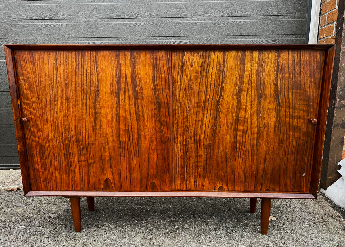 REFINISHED Danish Mid Century Modern Rosewood Cabinet Narrow 48