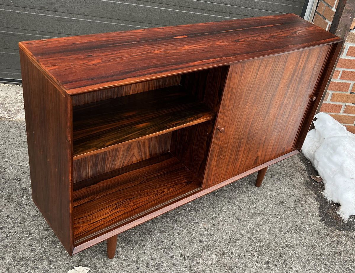 REFINISHED Danish Mid Century Modern Rosewood Cabinet Narrow 48