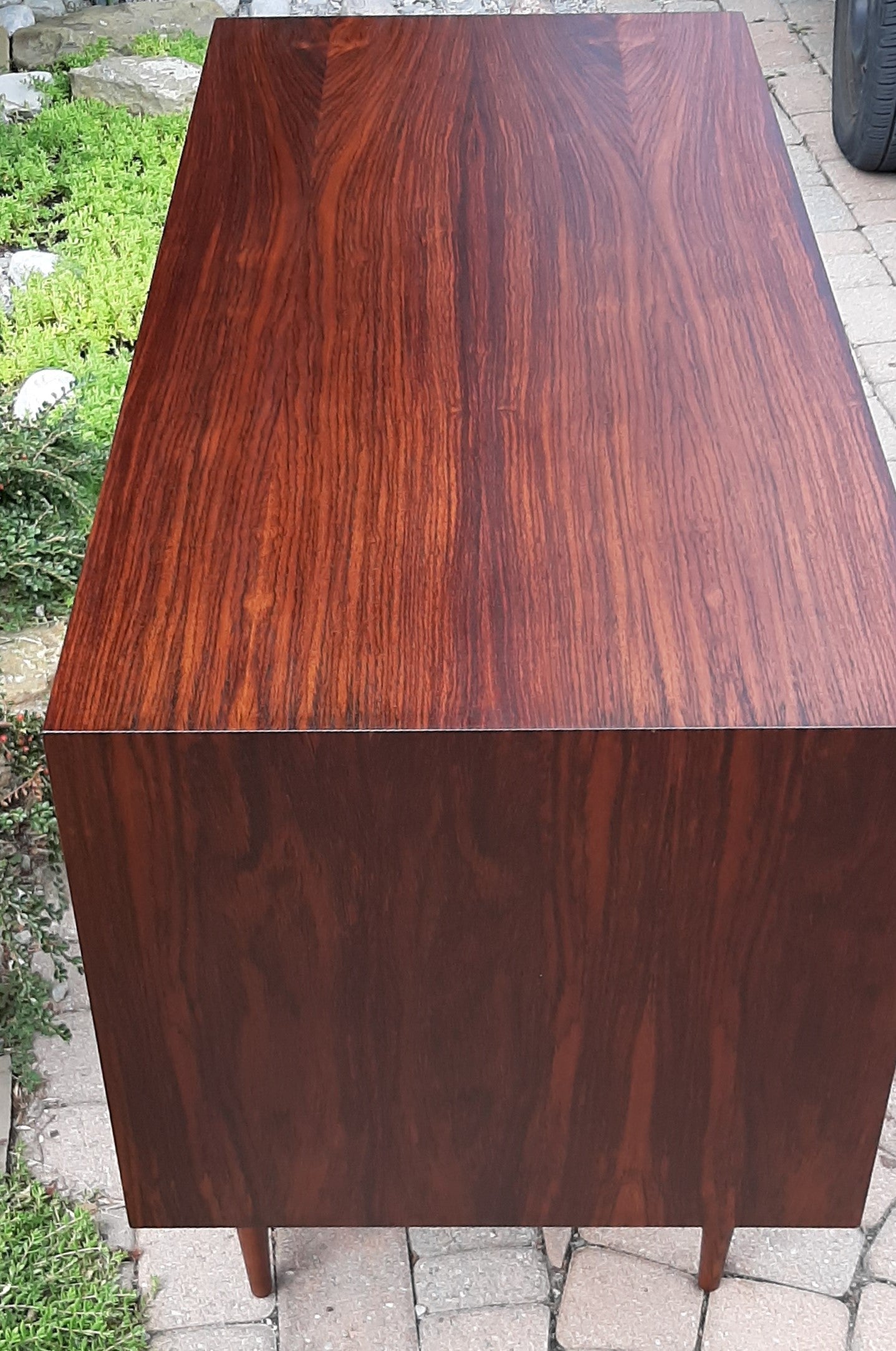 REFINISHED Danish MCM Rosewood Cabinet with 2 sliding doors 43"