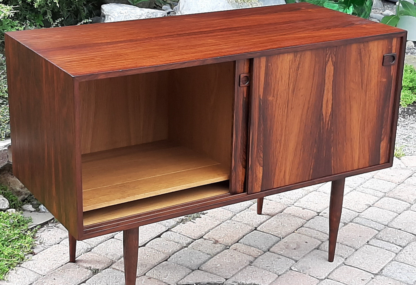 REFINISHED Danish MCM Rosewood Cabinet with 2 sliding doors 43"