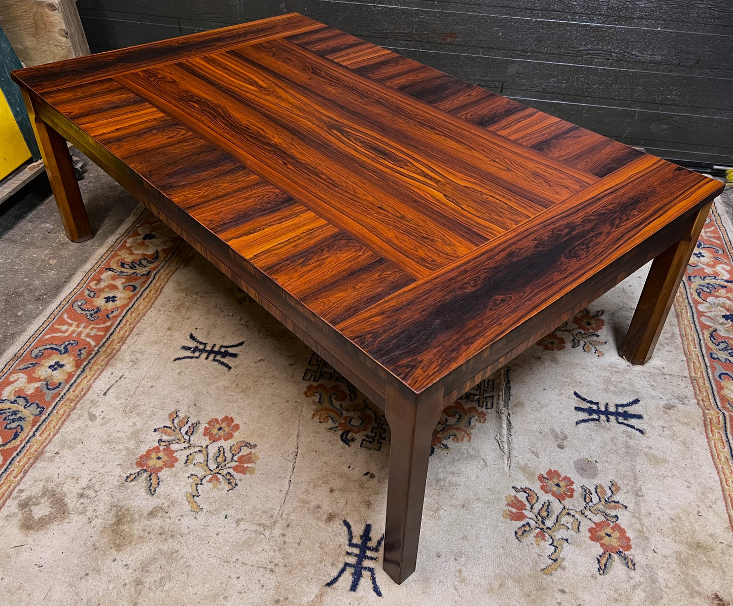 REFINISHED Danish Mid Century Modern Rosewood Coffee Table, Large