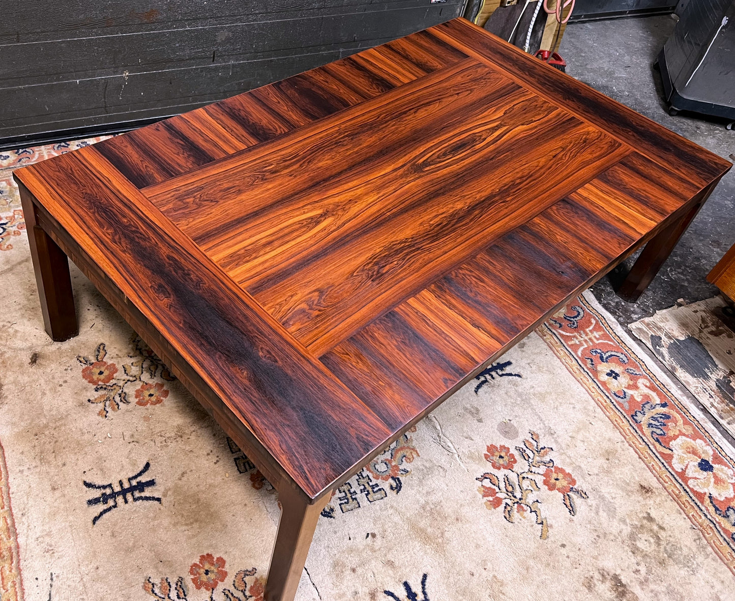 REFINISHED Danish Mid Century Modern Rosewood Coffee Table, Large