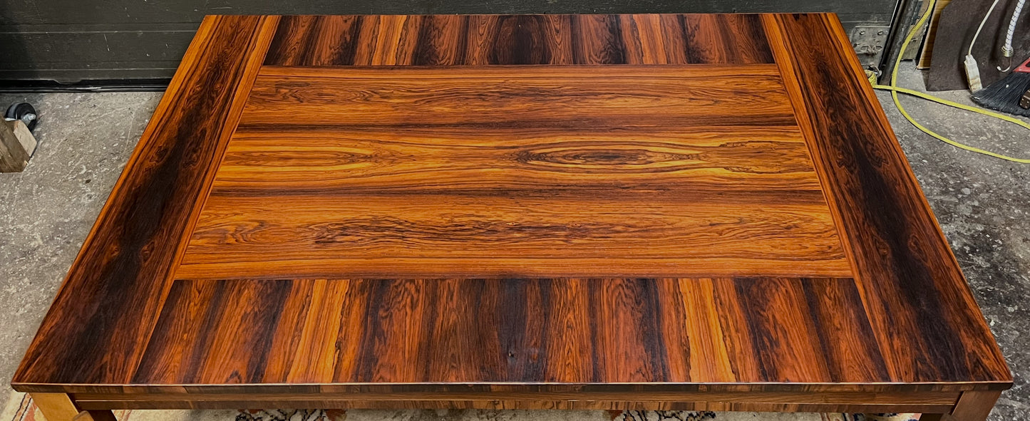 REFINISHED Danish Mid Century Modern Rosewood Coffee Table, Large