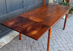 REFINISHED Danish MCM Rosewood Draw Leaf Table by H. Kjaernulf  55.5