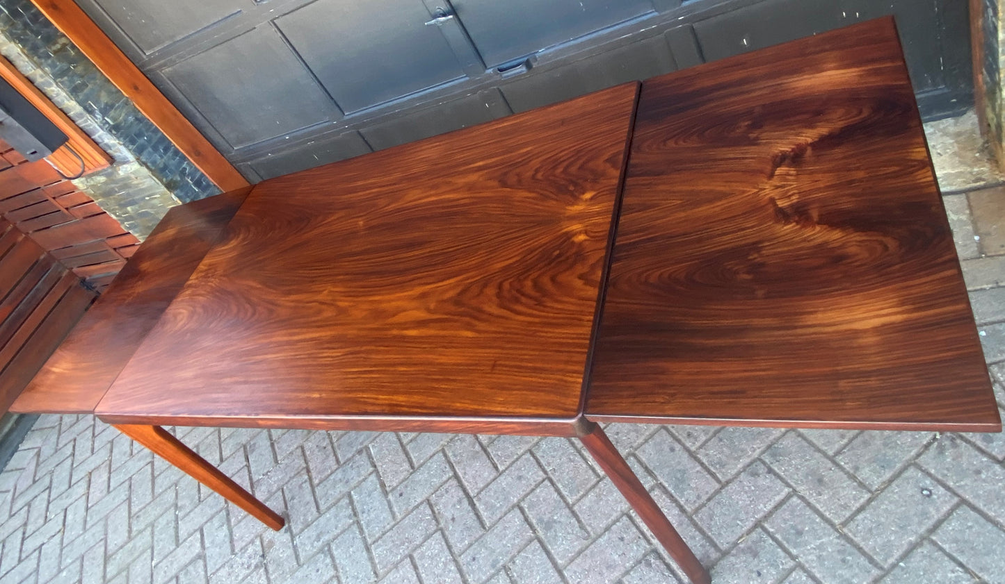 REFINISHED Danish MCM Rosewood Draw Leaf Table by H. Kjaernulf  55.5" - 94.5" PERFECT