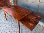 REFINISHED Danish MCM Rosewood Draw Leaf Table by H. Kjaernulf  55.5