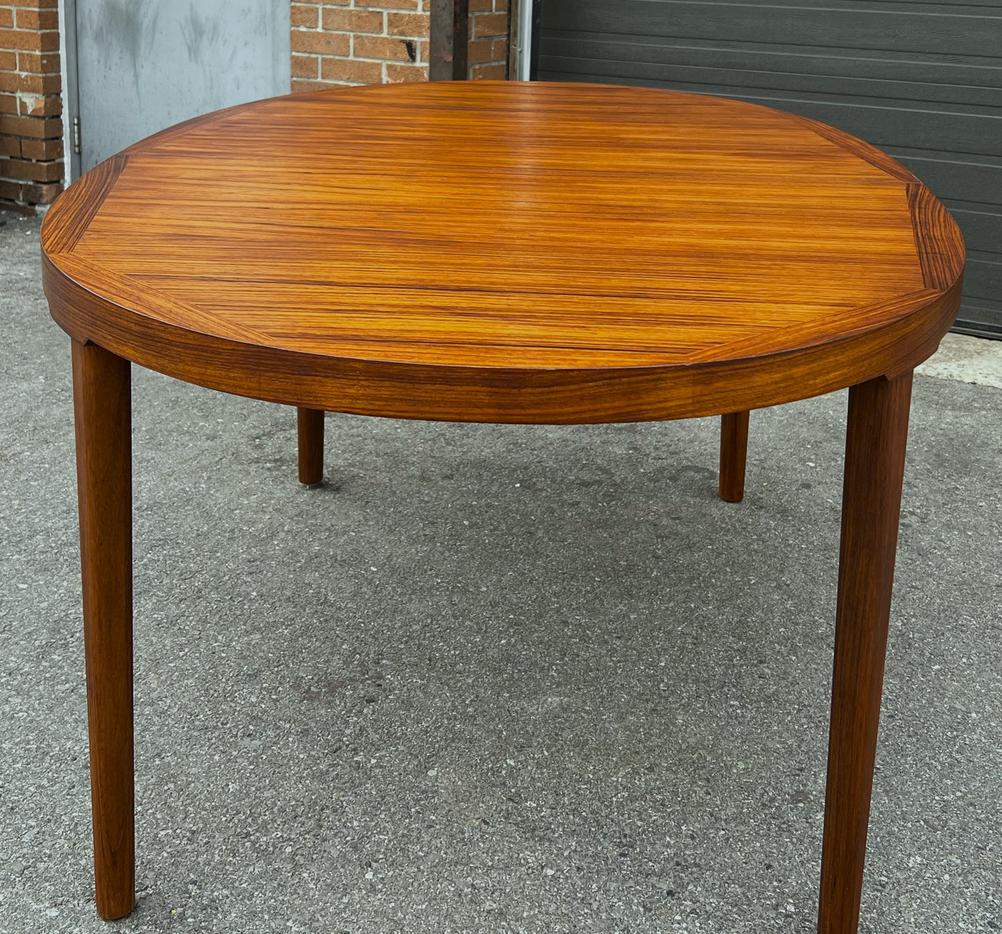 REFINISHED Danish Mid Century Modern Rosewood Table Oval w 2 Leaves 64"- 103.5"