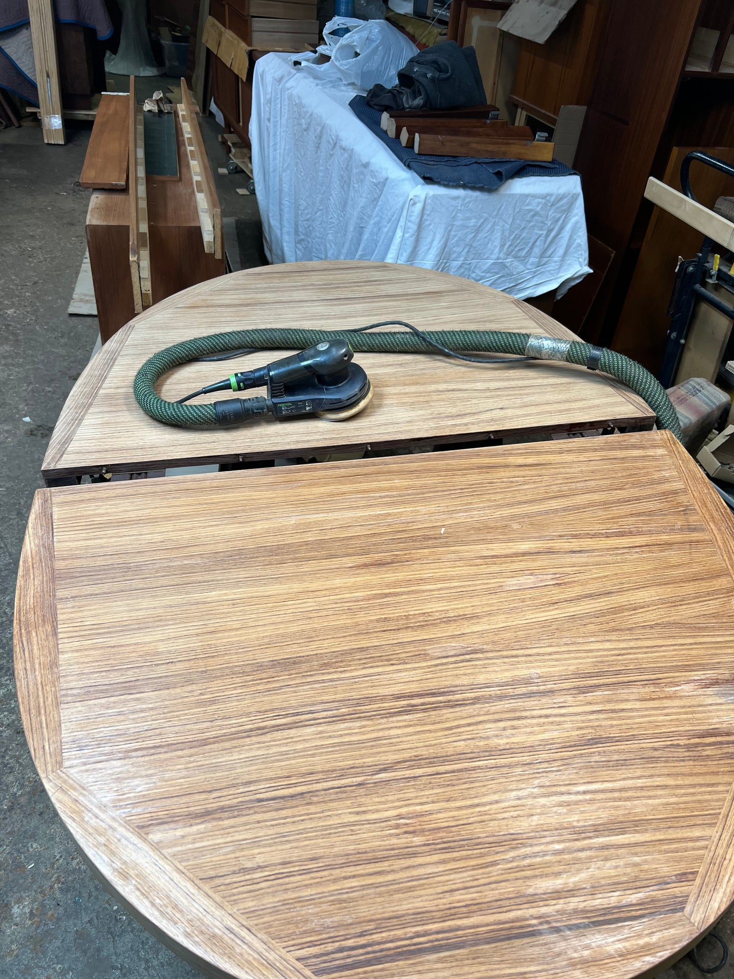 REFINISHED Danish Mid Century Modern Rosewood Table Oval w 2 Leaves 64"- 103.5"