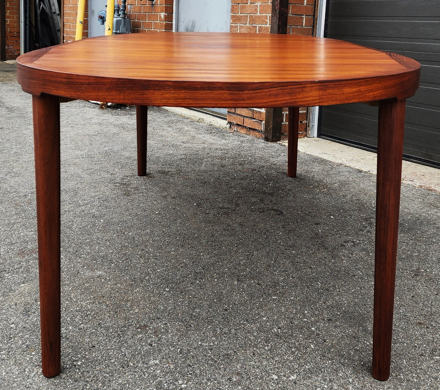 REFINISHED Danish Mid Century Modern Rosewood Table Oval w 2 Leaves 64"- 103.5"