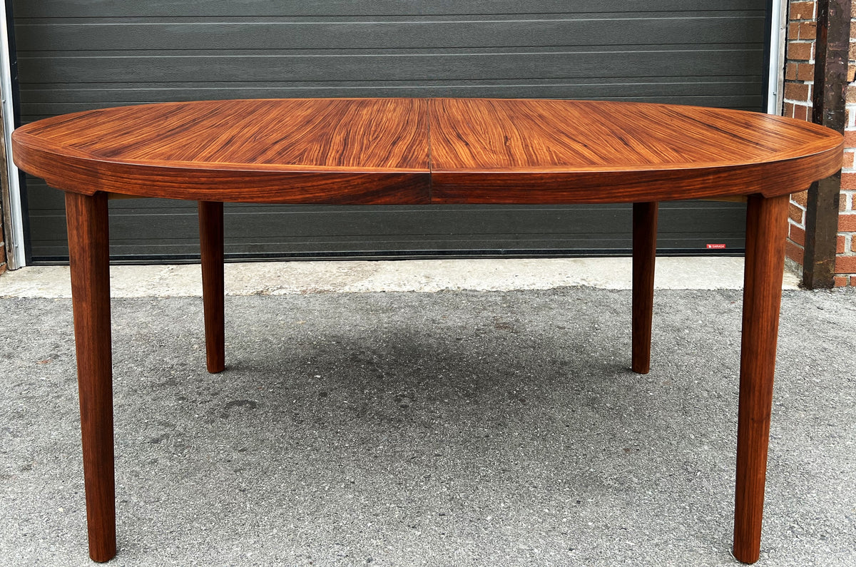 REFINISHED Danish Mid Century Modern Rosewood Table Oval w 2 Leaves 64