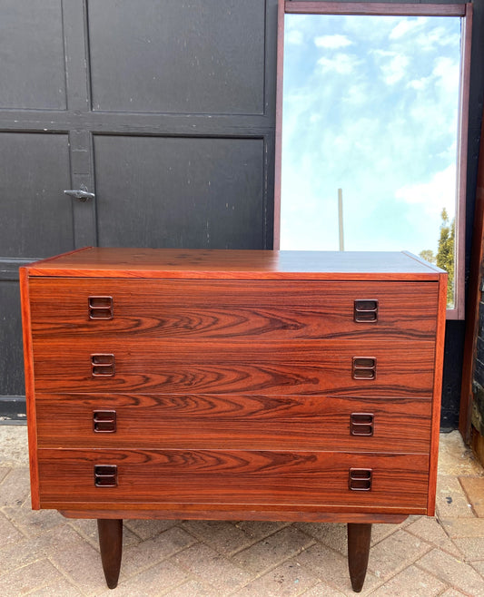 REFINISHED Danish MCM Rosewood Dresser & Mirror, PERFECT
