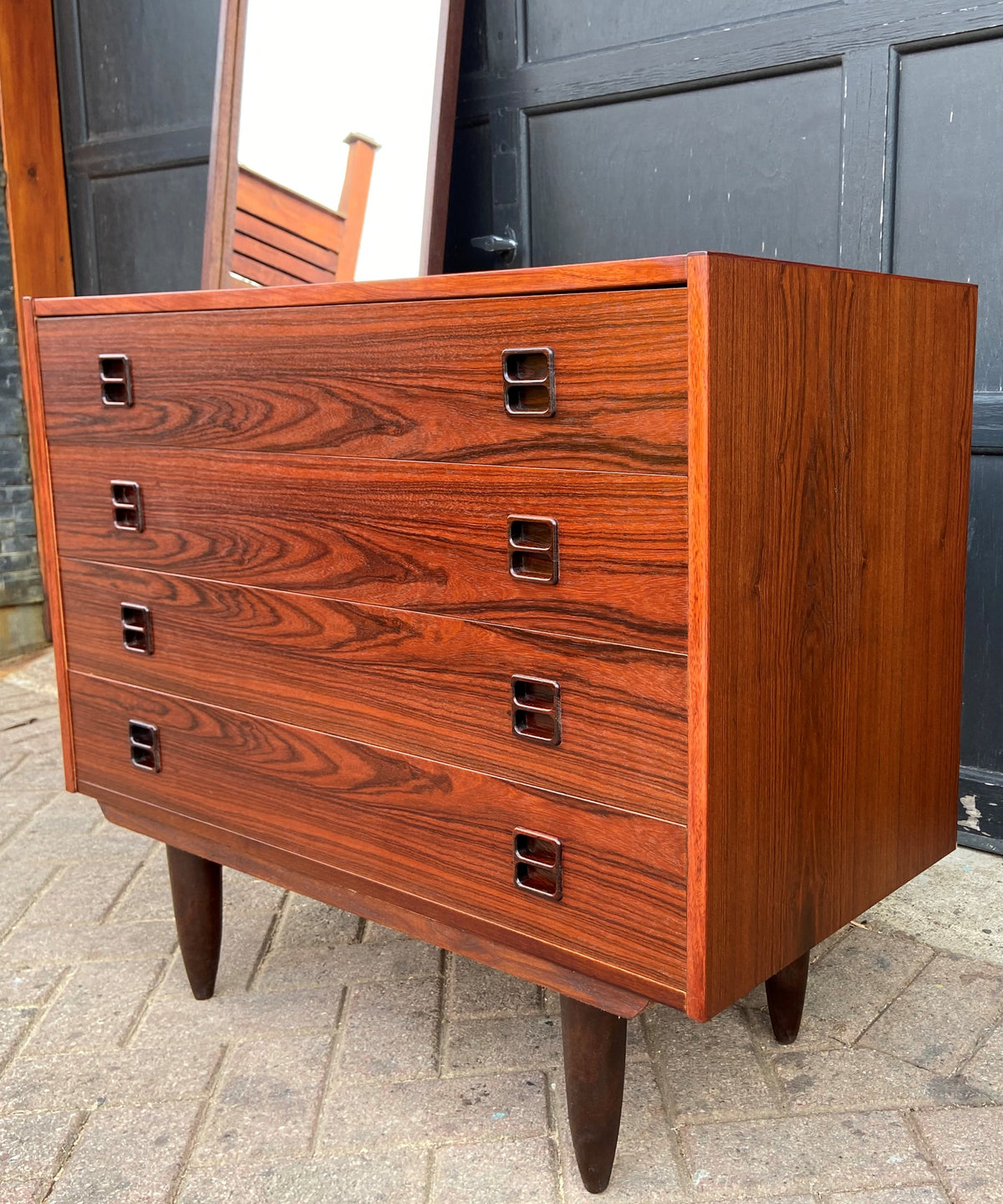 REFINISHED Danish MCM Rosewood Dresser & Mirror, PERFECT