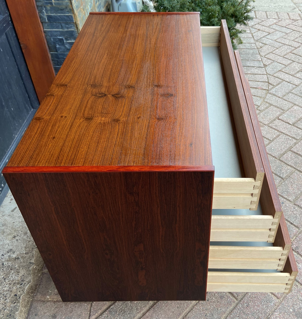 REFINISHED Danish MCM Rosewood Dresser & Mirror, PERFECT
