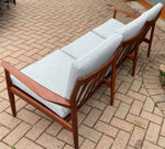 REFINISHED Danish MCM Teak 3-Seater Sofa by Grete Jalk, NEW CUSHIONS IN MAHARAM, Perfect 8