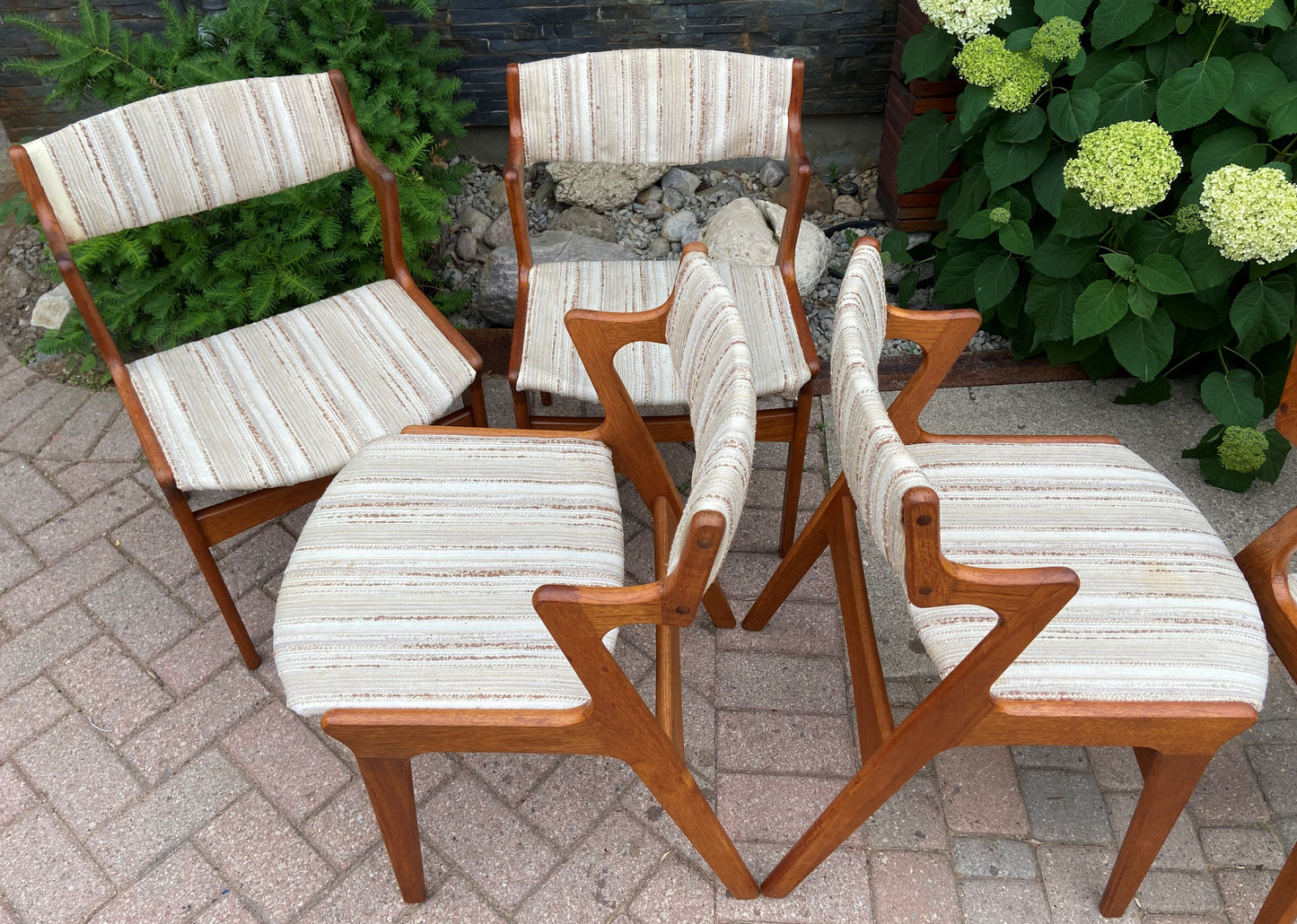 RESTORED 6 Danish Mid Century Modern Teak Armchairs by Dyrlund