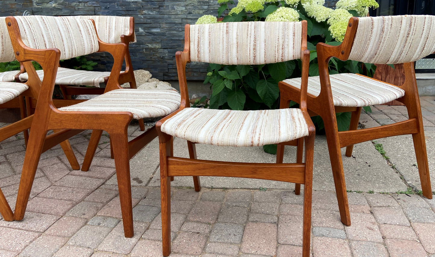 RESTORED 6 Danish Mid Century Modern Teak Armchairs by Dyrlund