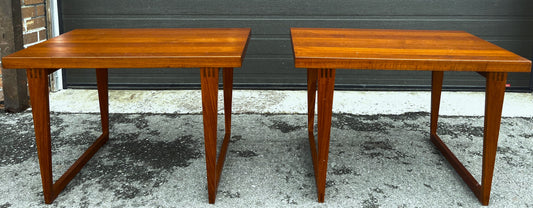 2 REFINISHED Danish Mid Century Modern Teak Accent Tables by H.E. Tangevald Hansen