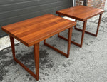 2 REFINISHED Danish Mid Century Modern Teak Accent Tables by H.E. Tangevald Hansen 7