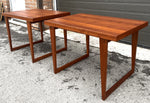2 REFINISHED Danish Mid Century Modern Teak Accent Tables by H.E. Tangevald Hansen 9