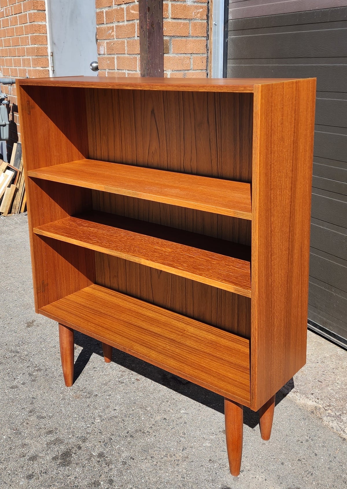 REFINISHED Danish Mid Century Modern Teak Bookcase Small