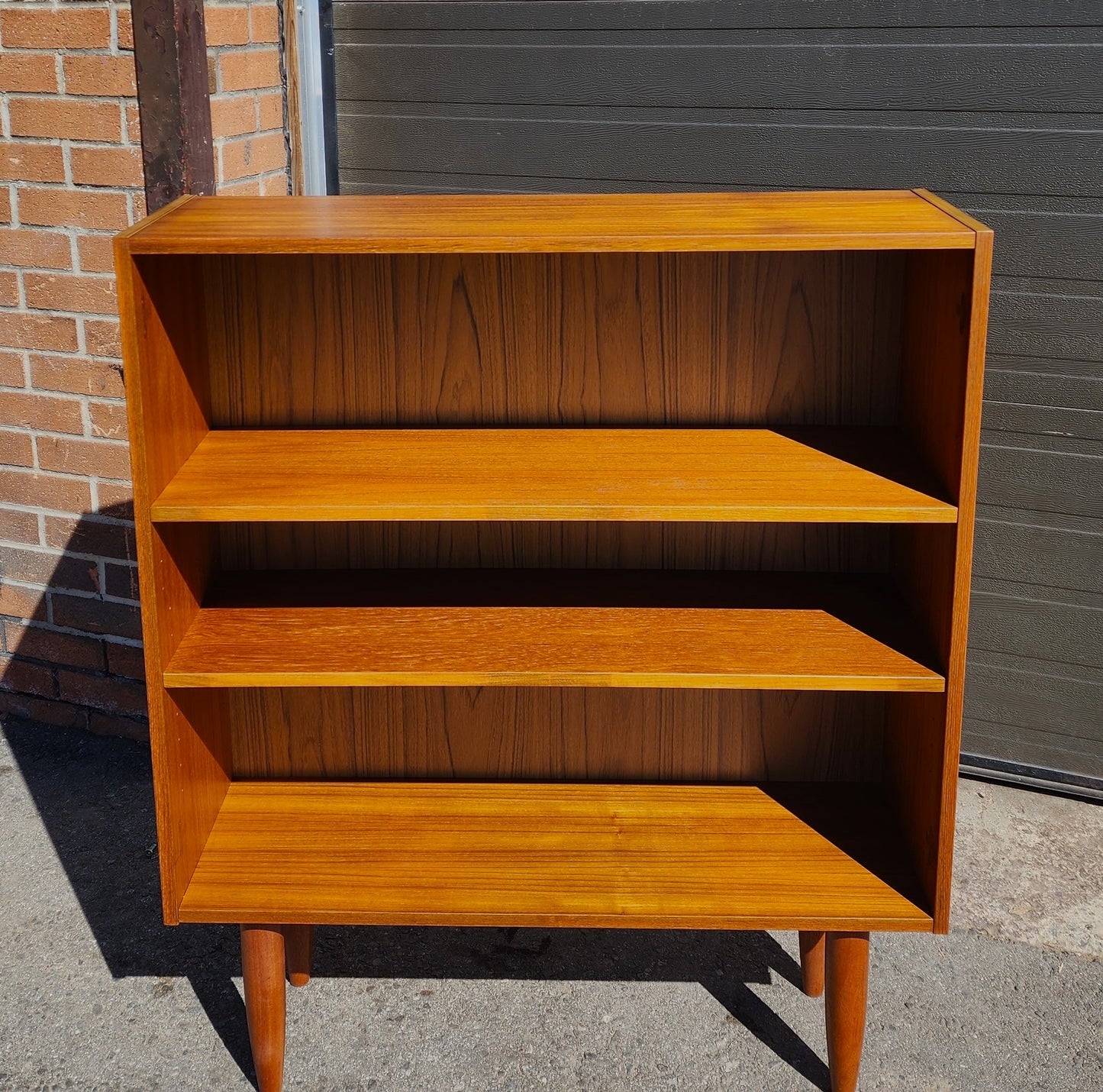 REFINISHED Danish Mid Century Modern Teak Bookcase Small