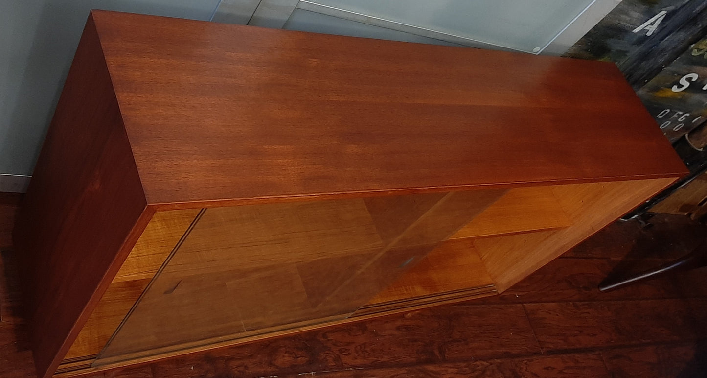 REFINISHED Danish MCM Teak Display Bookcase 48" PERFECT