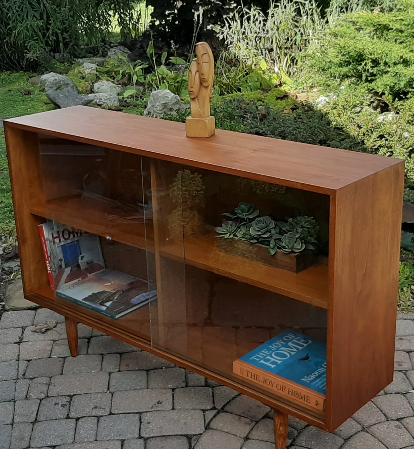 REFINISHED Danish MCM Teak Display Bookcase 48" PERFECT