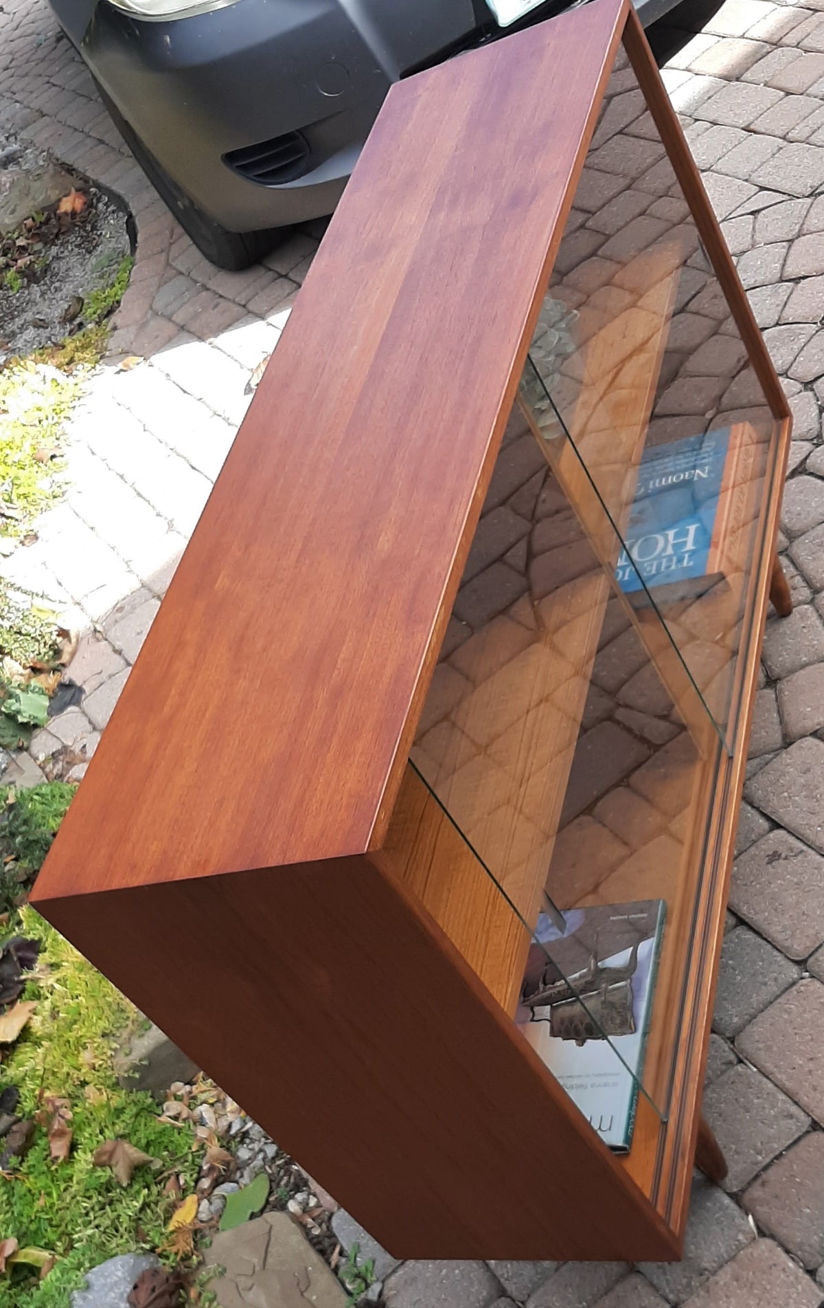 REFINISHED Danish MCM Teak Display Bookcase 48