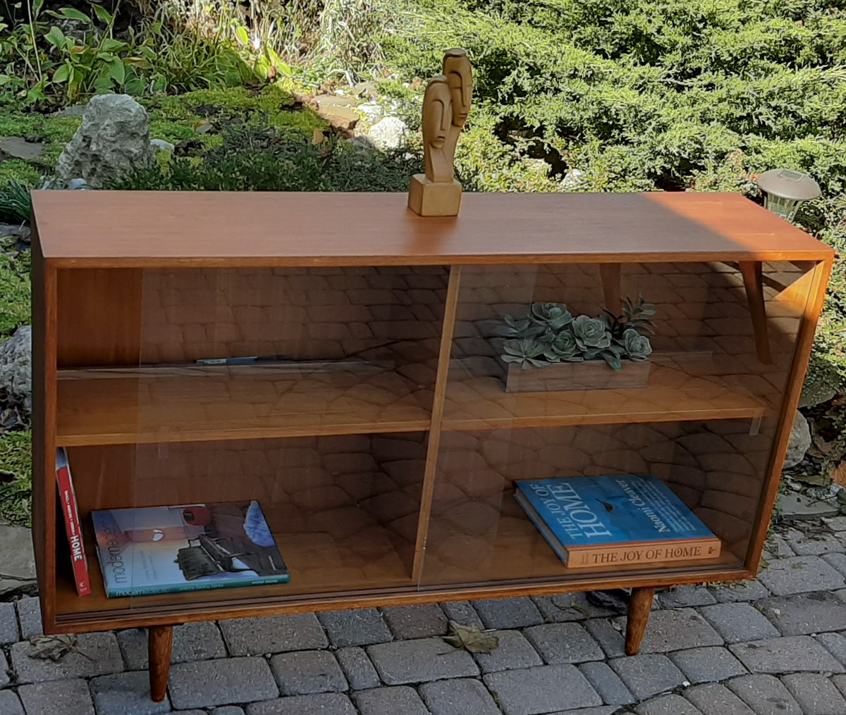 REFINISHED Danish MCM Teak Display Bookcase 48