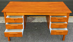 REFINISHED Danish Mid Century Modern Teak Desk Free Standing 3