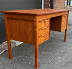 REFINISHED Danish Mid Century Modern Teak Desk Free Standing 9