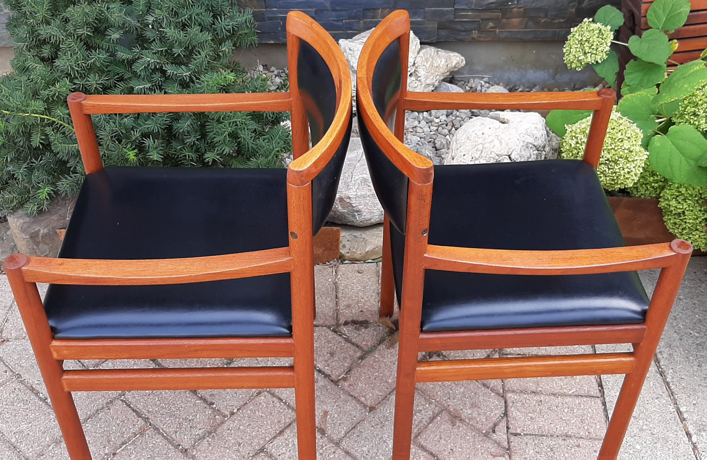 4 Danish MCM Teak Arm Chairs REFINISHED