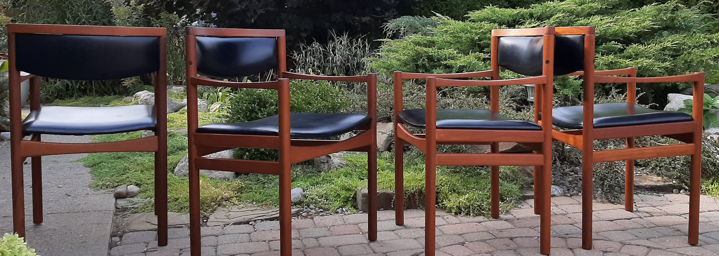 4 Danish MCM Teak Arm Chairs REFINISHED