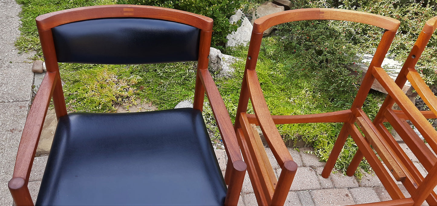 4 Danish MCM Teak Arm Chairs REFINISHED