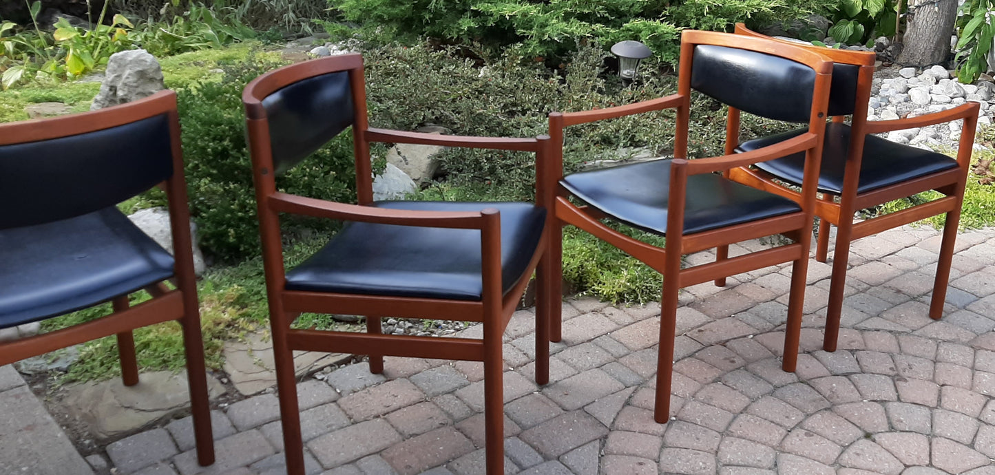 4 Danish MCM Teak Arm Chairs REFINISHED