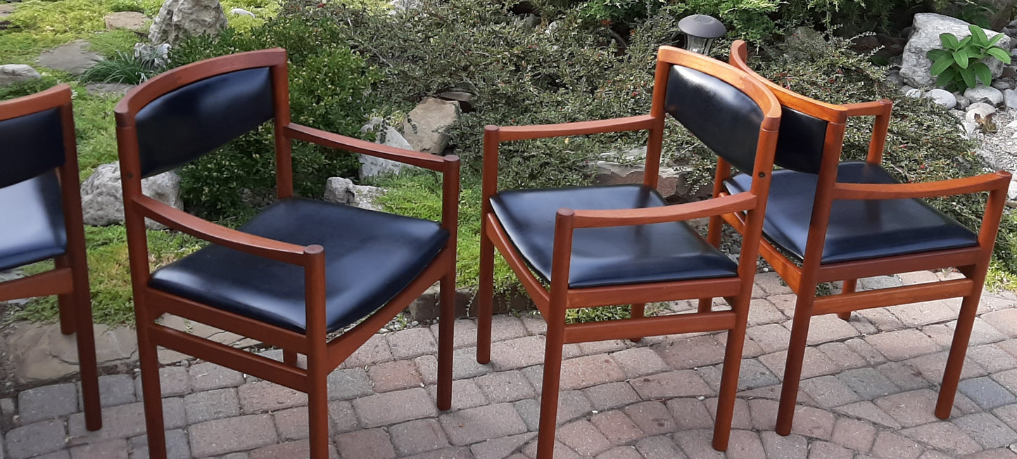 4 Danish MCM Teak Arm Chairs REFINISHED