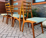 4 REFINISHED Danish Mid Century Modern Ladder-Back Teak Chairs 3