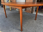 REFINISHED Danish Mid Century Modern Teak Table Oval w 1 Leaf 70